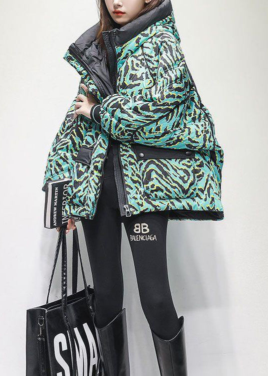 French Green Hooded Pockets Print Canada Goose Jacket Winter