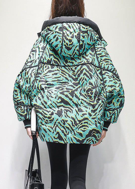 French Green Hooded Pockets Print Canada Goose Jacket Winter