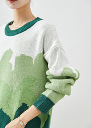 French Green Oversized Thick Knit Sweaters Winter