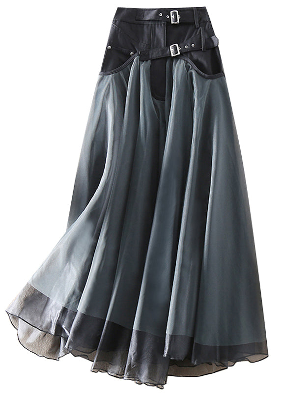 French Black fashion Patchwork Tulle Skirts Spring