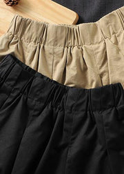 French Khaki Clothes For Women Elastic Waist Art Spring Dresses - SooLinen