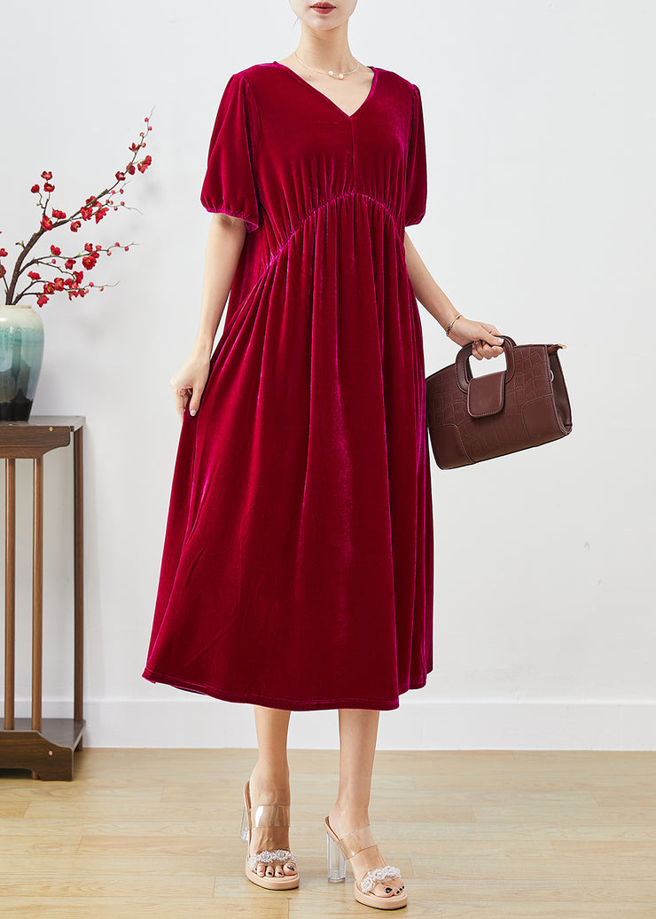 French Mulberry Oversized Silk Velour Maxi Dress Fall