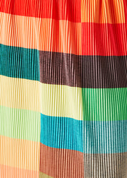 French Orange Elastic Waist Side Open Straight Skirt Summer