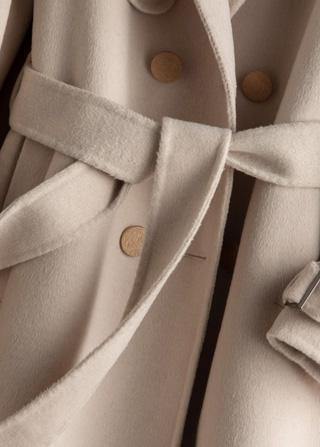 French beige Fashion clothes For Women Wardrobes lapel tie waist  coat - SooLinen