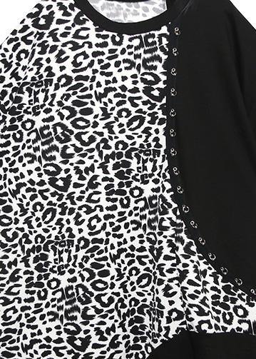 French black Cotton dresses patchwork oversized summer Dresses - SooLinen