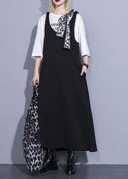French black cotton Wardrobes sleeveless long summer Dresses - SooLinen