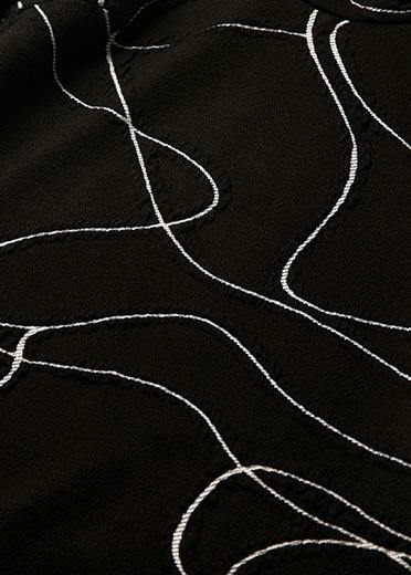 French black cotton tunic top wild Plus Size high neck Dresses - SooLinen