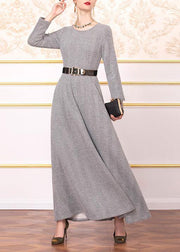 French black winter cotton tunic top big hem winter Dress - SooLinen