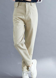French khaki trousers trendy plus size spring pockets pattern shorts - SooLinen
