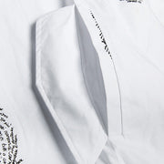 French white print Cotton clothes Women Fine Sewing pockets Midi shirt Dresses