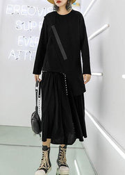 French zippered cotton box top Tutorials black asymmetric blouses fall - SooLinen
