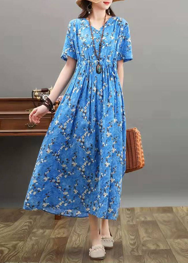 French burgundy cotton linen dresses Fine Sewing prints Maxi summer Dress