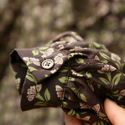 French chocolate print cotton linen tops women Organic Tutorials Button Down Dresses shirts