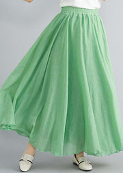 Fruit Green Cotton Beach Skirts High Waist Exra Large Hem Summer