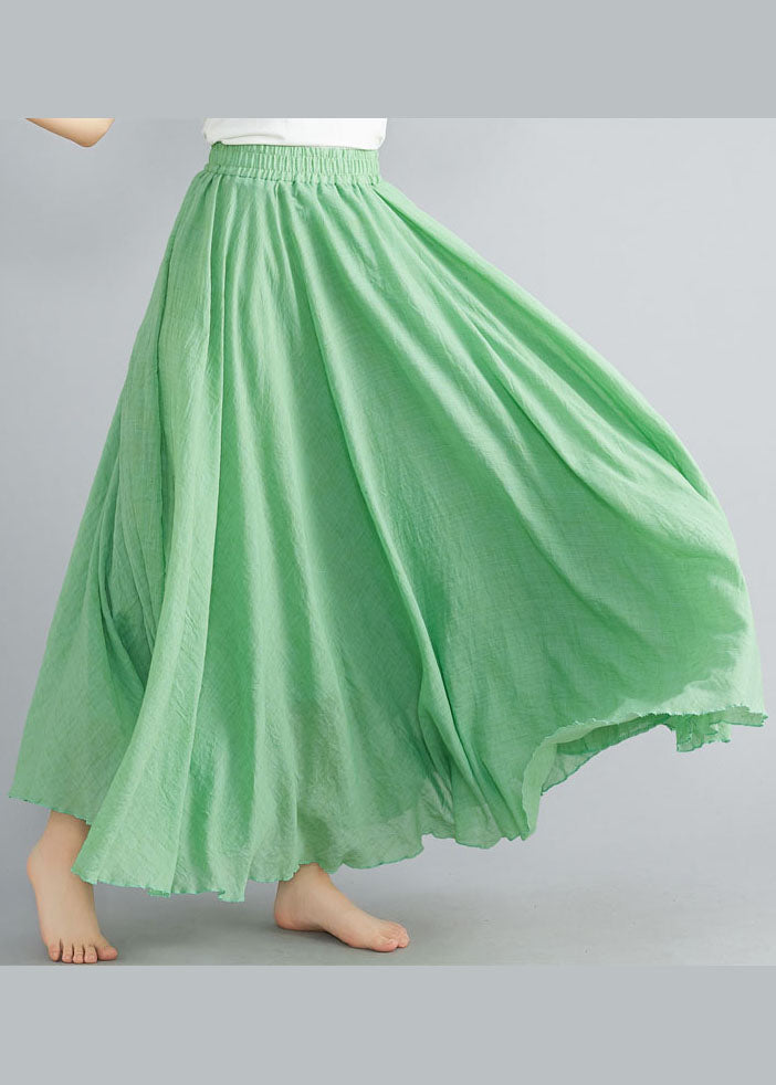 Fruit Green Cotton Beach Skirts High Waist Exra Large Hem Summer
