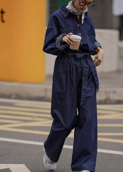 Girls' fashionable denim jacket high waistband jeans 2-piece set - SooLinen