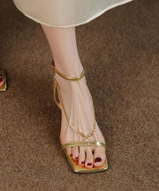 Golden High Heel Sandals Classy Buckle Strap Sandals