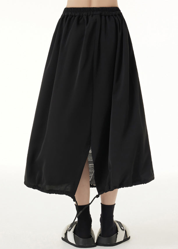 Graphic Asymmetrical Design Drawstring Elastic Waist Skirts
