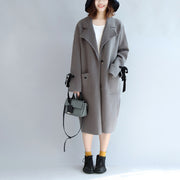 Gray woolen trench coat plus size wind breaker jackets