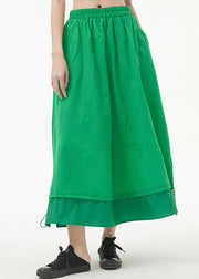 Green A Line Skirts pockets drawstring Spring