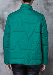 Green Duck Down Down Coat Embroideried Chinese Button Spring