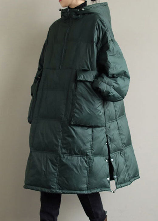 Grüne Taschen, mit feiner Baumwolle gefüllte Wintermäntel mit Reißverschluss