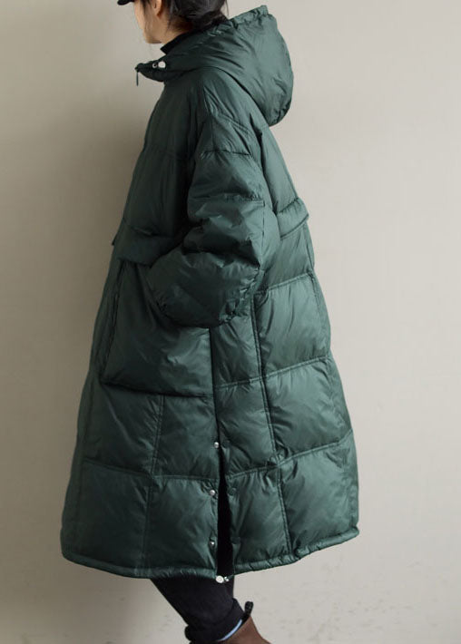 Grüne Taschen, mit feiner Baumwolle gefüllte Wintermäntel mit Reißverschluss