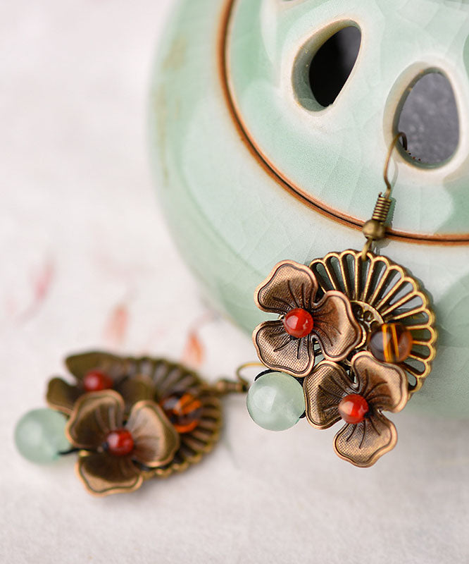Handmade Agate Fine Copper Ethnic Style Drop Earrings