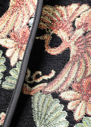 Handmade Black Embroidered Patchwork Cotton Vest Sleeveless
