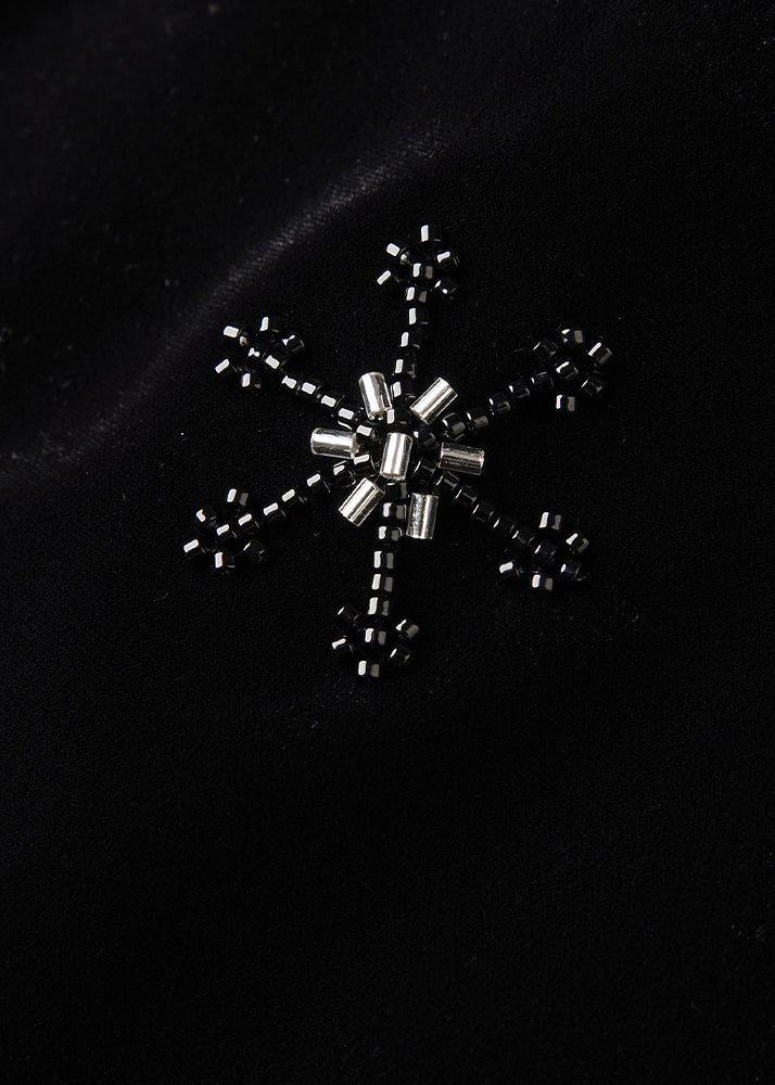 Handmade Black Nail Bead Lace Patchwork Silk Velour Shirt Waistcoat Sleeveless