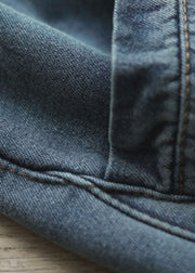 Handgefertigte blaue Patchwork-Jeanshose Frühling