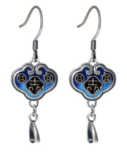 Handmade Blue Sterling Silver Cloisonne Drop Earrings