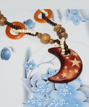 Handmade Brown Little Fish Beaded Pendant Necklace