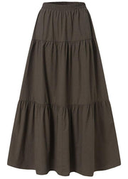 Handmade Casual Retro Patchwork Ruffled Skirt - SooLinen