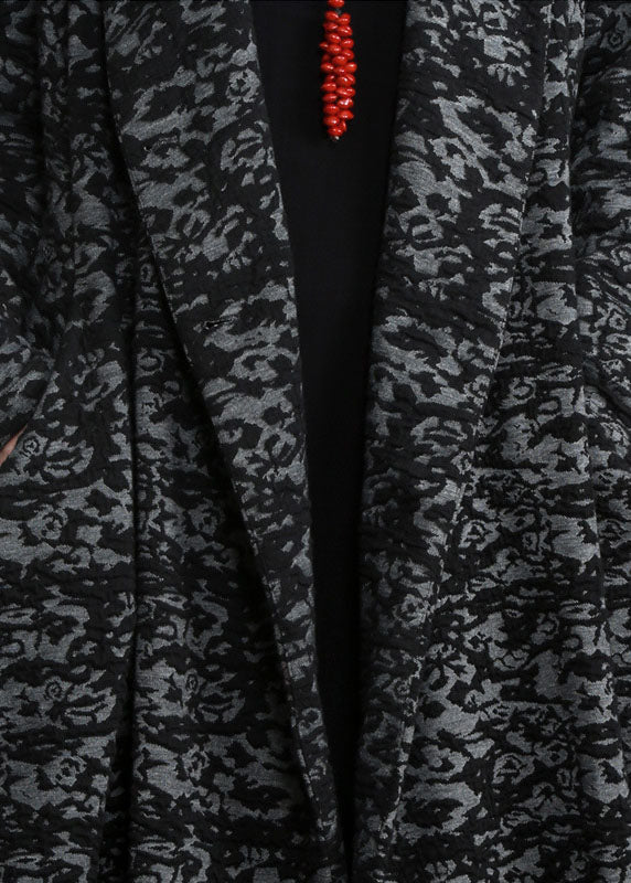 Handgemachter grauer Herbst Trenchcoat mit lockeren Taschen