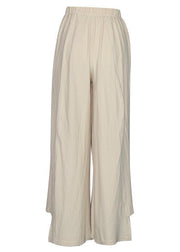 Blue Dandelion Wide Leg Linen Pants Summer Cotton Outfits - SooLinen