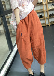 Handgefertigte orange elastische Taille orientalische Jogginghose