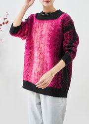Handmade Purple Oversized Thick Tie Dye Knit Sweater Fall