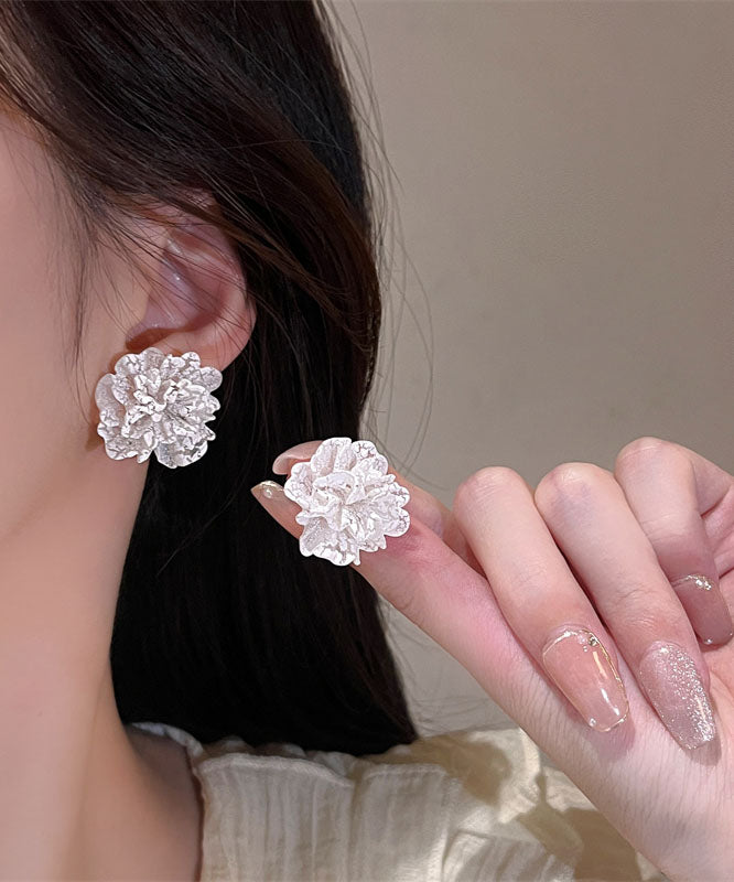 Handmade Rainbow Sterling Silver Resin Floral Stud Earrings