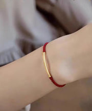 Handmade Red Hand Woven Bamboo Joint Bracelet