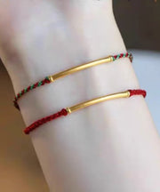 Handmade Red Hand Woven Bamboo Joint Bracelet