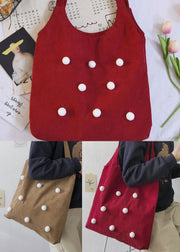 Handgemachte Red Cord Satchel Handtasche mit großer Kapazität