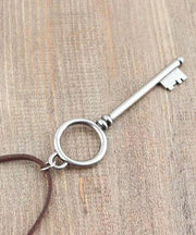 Handmade Silk Stainless Steel Key Pendant Necklace