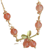 Handmade Water Red Overgild Cherry Beads Chain Bracelet