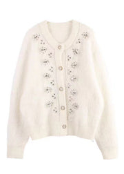 Handmade White Button Nail Bead  Ma Hai Mao Coats Fall