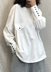 Handgemachte weiße Low-High-Design-Baumwoll-Sweatshirts Trainingsanzüge mit langen Ärmeln