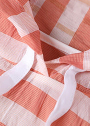 Handmade Yellow Striped hooded Cotton Linen Summer Shirts - SooLinen