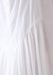 Handmade cotton outfit Metropolitan Museum Cotton Linen Round Neck Asymmetrical Slip Dress - SooLinen