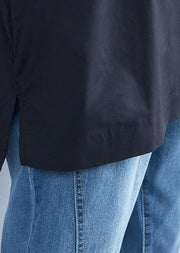 Handgefertigte Tunika aus Baumwolle mit Revers in Übergröße Modeideen Black Box Blusen Sommer