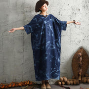 Handgemachtes Chiffon-Kleid Pakistanisches lockeres Damen-Rundhals-Kurzarmkleid